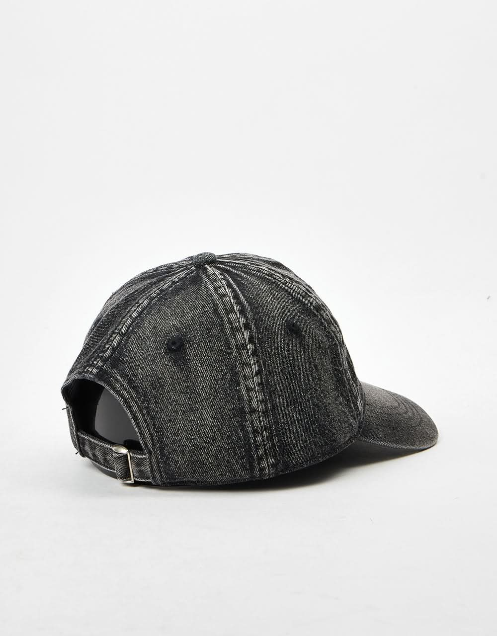 Route One Bleached Denim Dad Cap – Schwarzer Denim