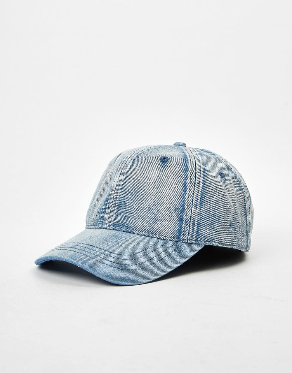 Route One Bleached Denim Dad Cap – Hellblauer Denim