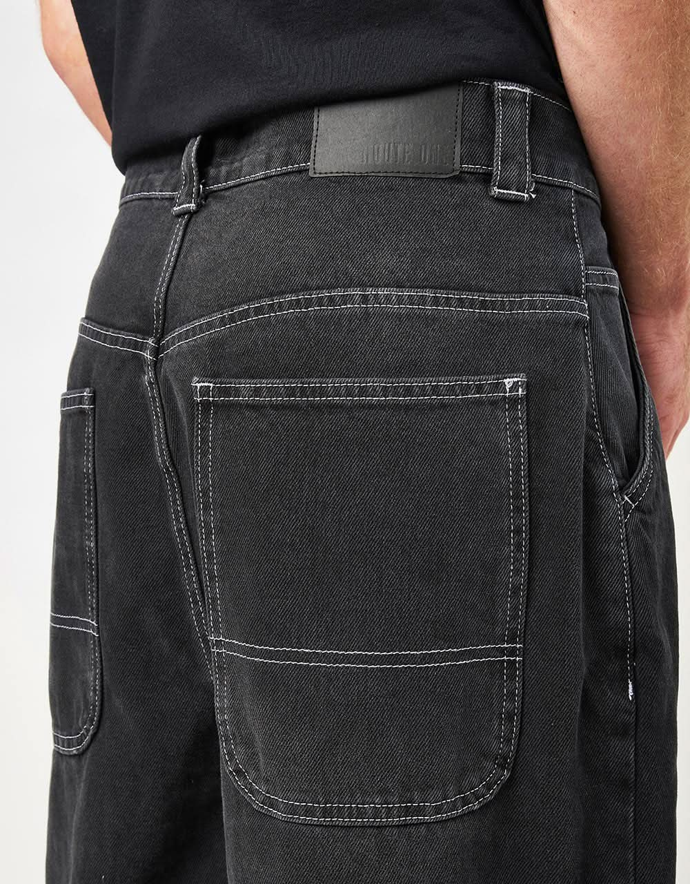 Route One Super Baggy XL Denim Jeans- Washed Black