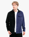 Route One Two-Tone Big Wale Cord Shirt - Black/Navy