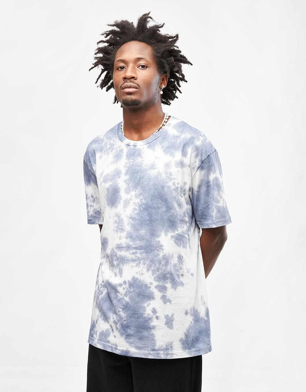 Route One Bio-Tie-Dye-T-Shirt – Marineblau