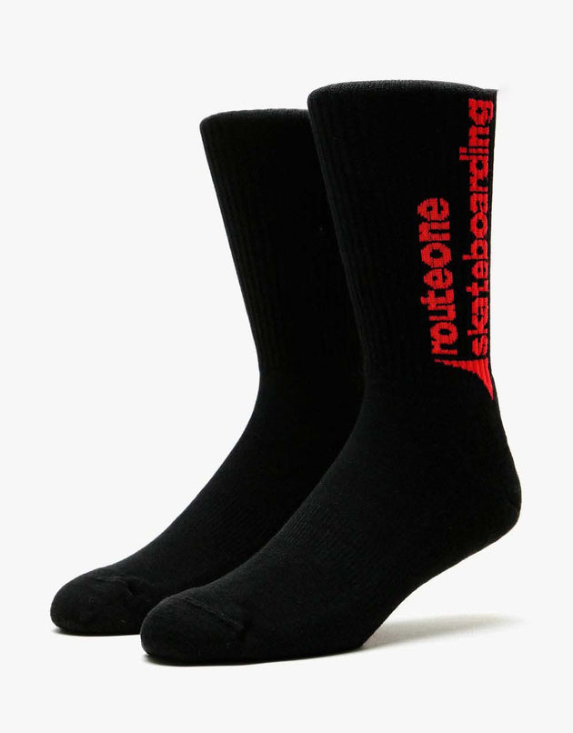 Route One Park Logo Crew Socks - Black