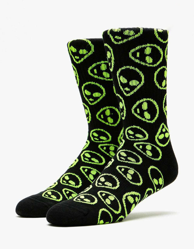 Route One Alien Crew Socks - Black