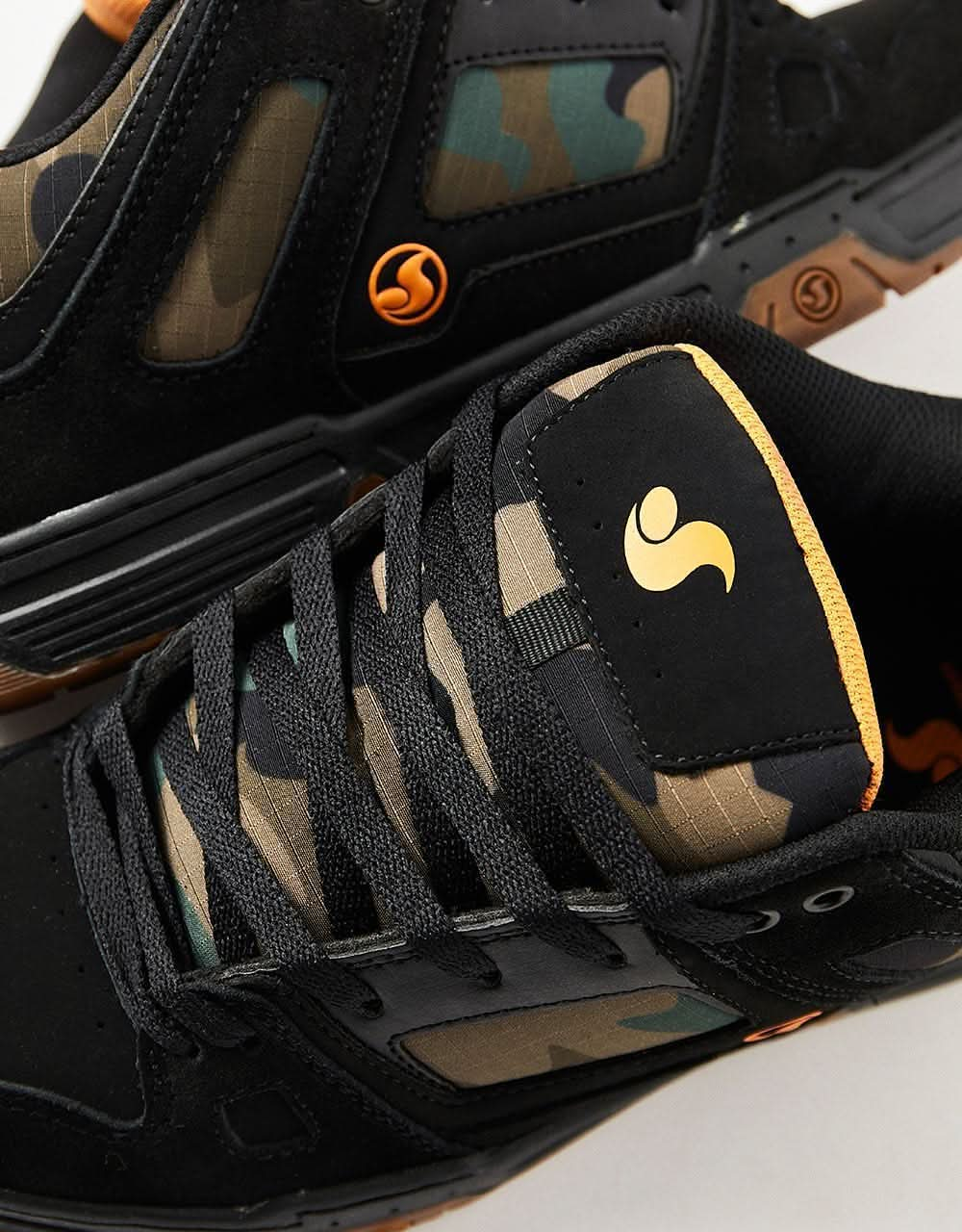 DVS Gambol Skate Shoes - Black/Camo/Orange Suede