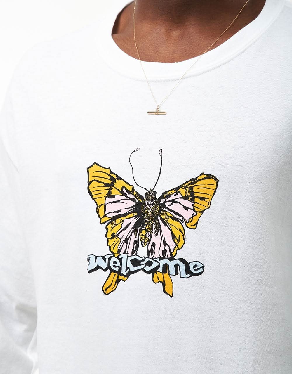 Welcome Butterfly Basic L/S T-Shirt - White