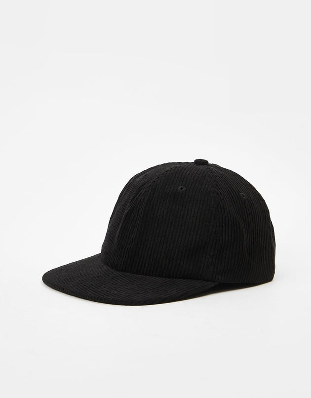 Route One Unstructured Cord 6 Panel Cap – Schwarz