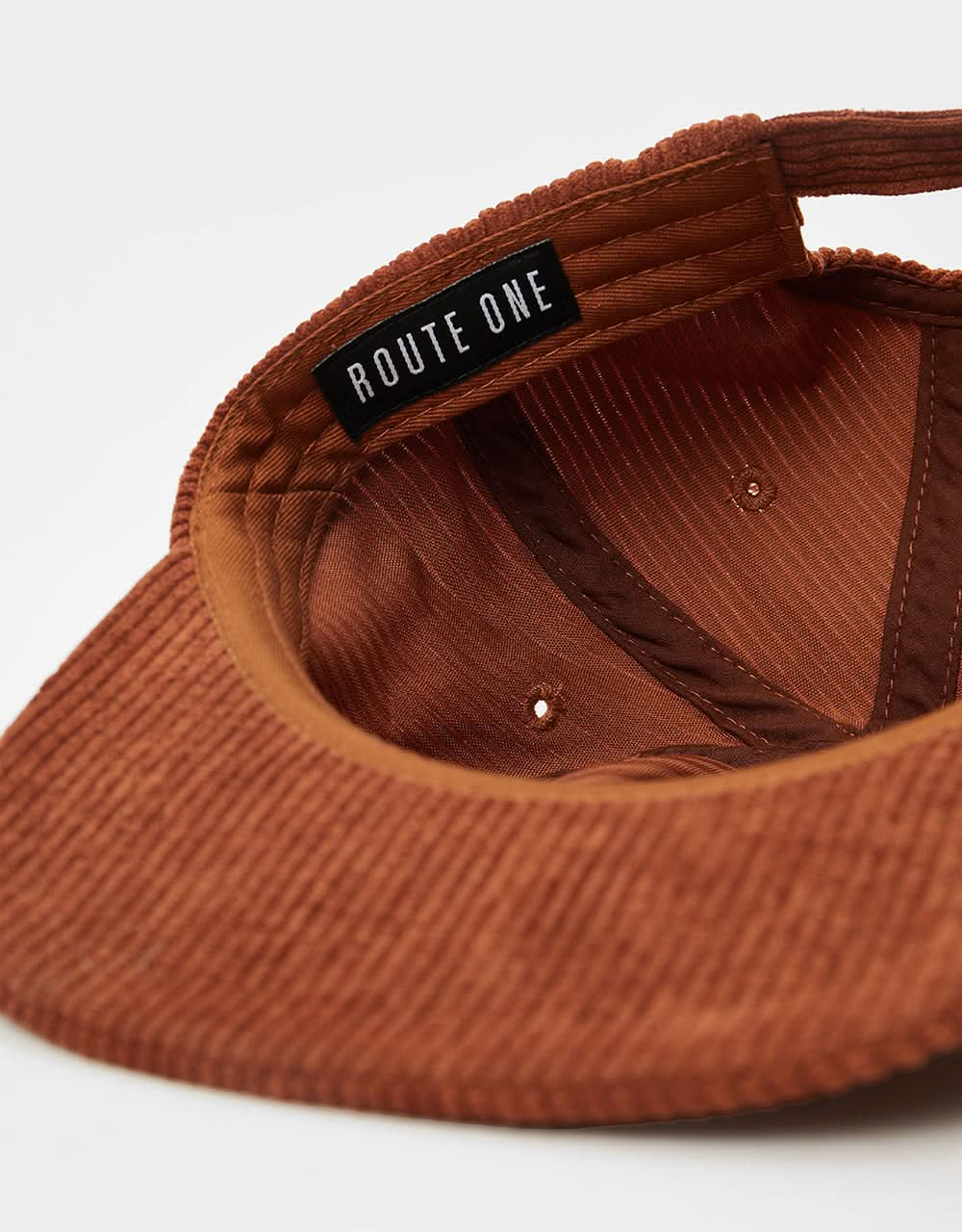 Route One Unstructured Cord 6 Panel Cap - Caramel