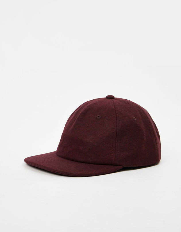 Route One Unstructured Melton Wool Cap - Burgundy