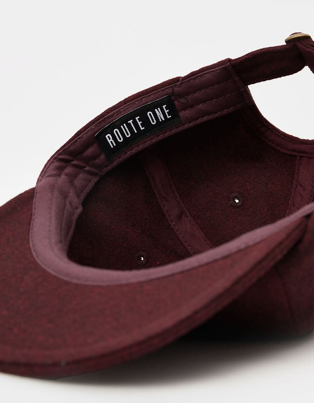 Casquette en laine Melton non structurée Route One - Bordeaux