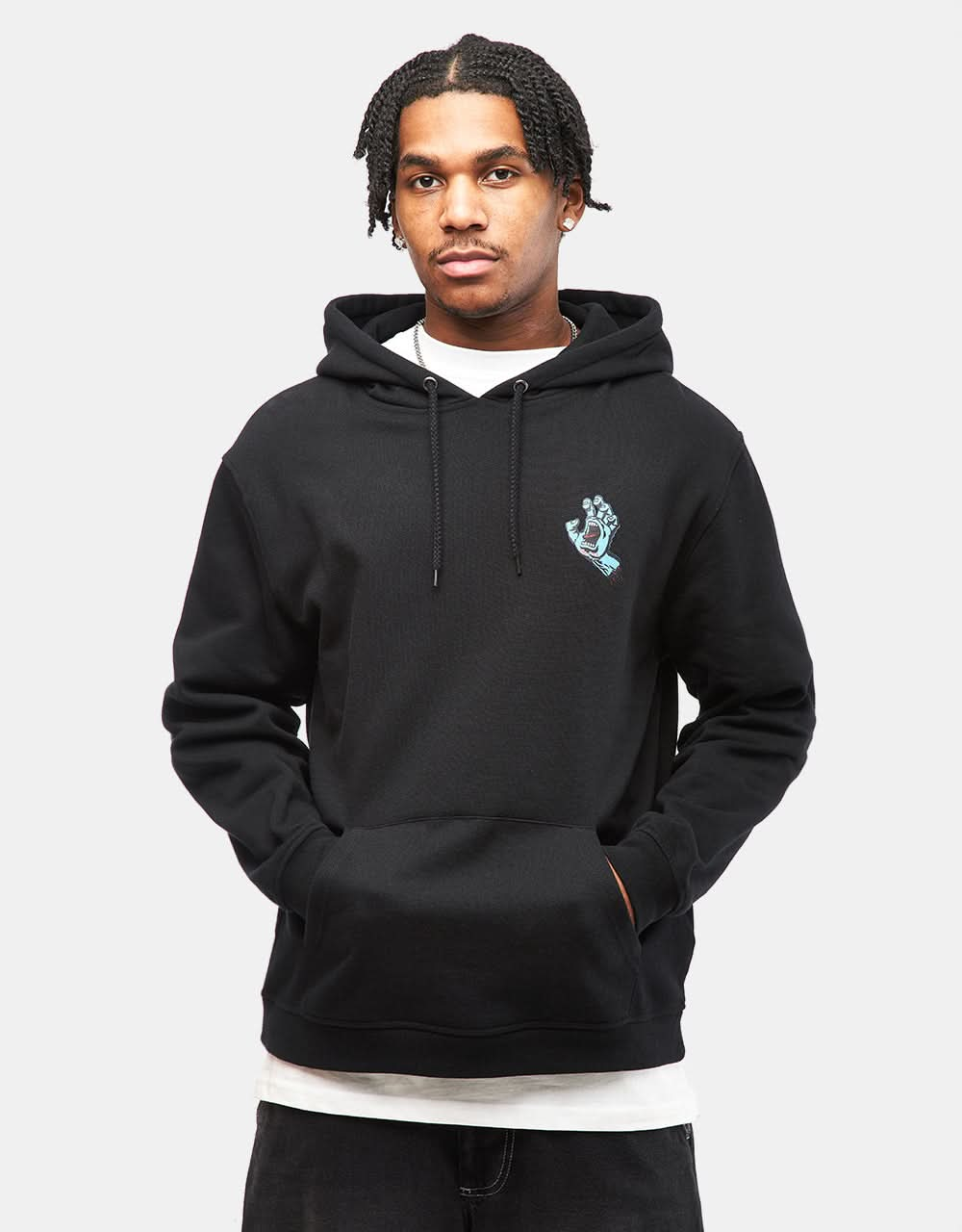 Santa Cruz Screaming Hand Chest Pullover Hoodie - Black