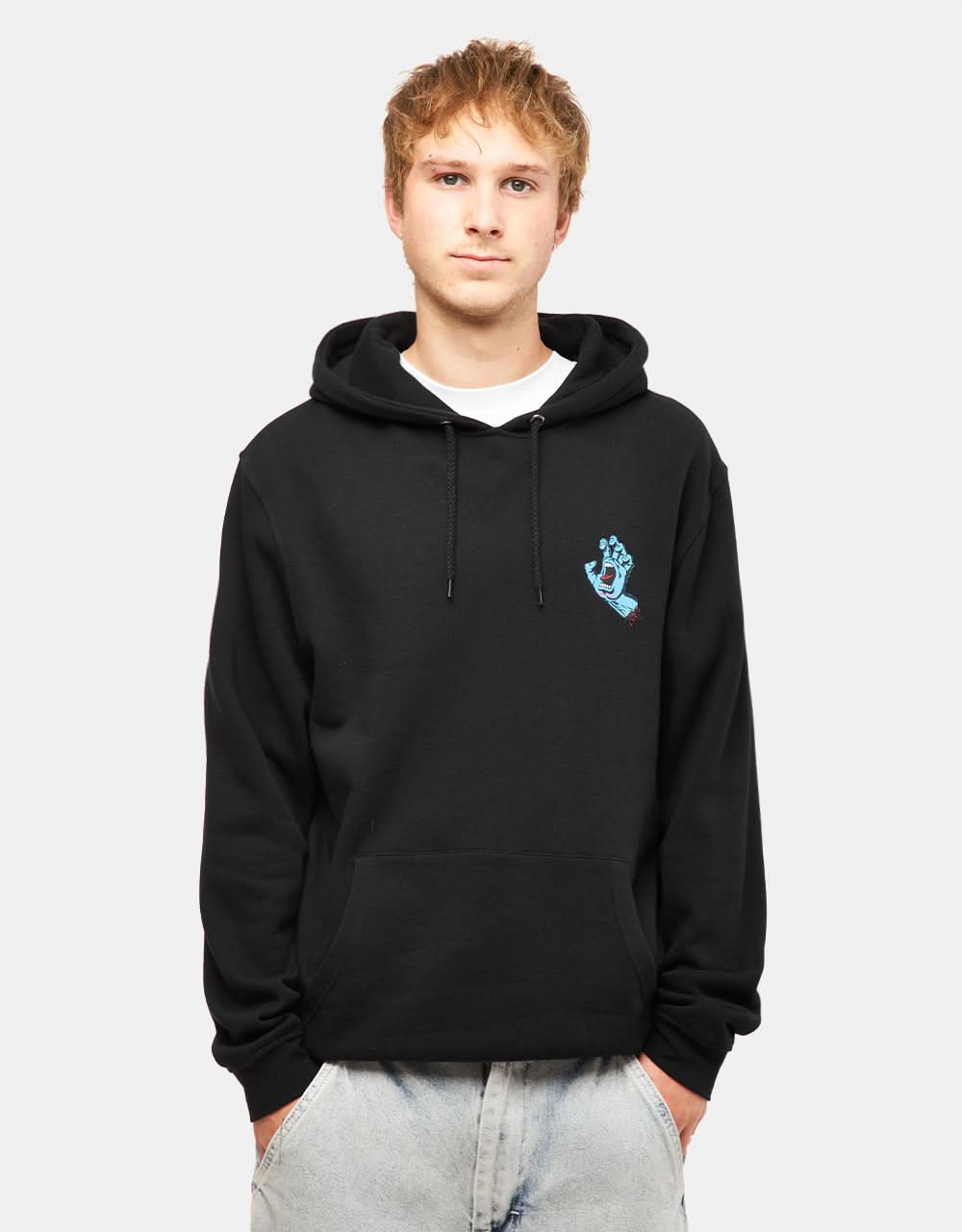 Santa Cruz Screaming Hand Chest Pullover Hoodie - Black