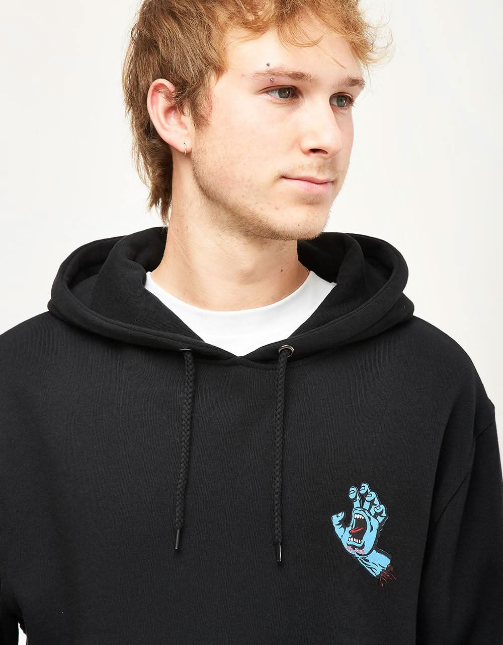 Santa Cruz Screaming Hand Chest Pullover Hoodie - Black