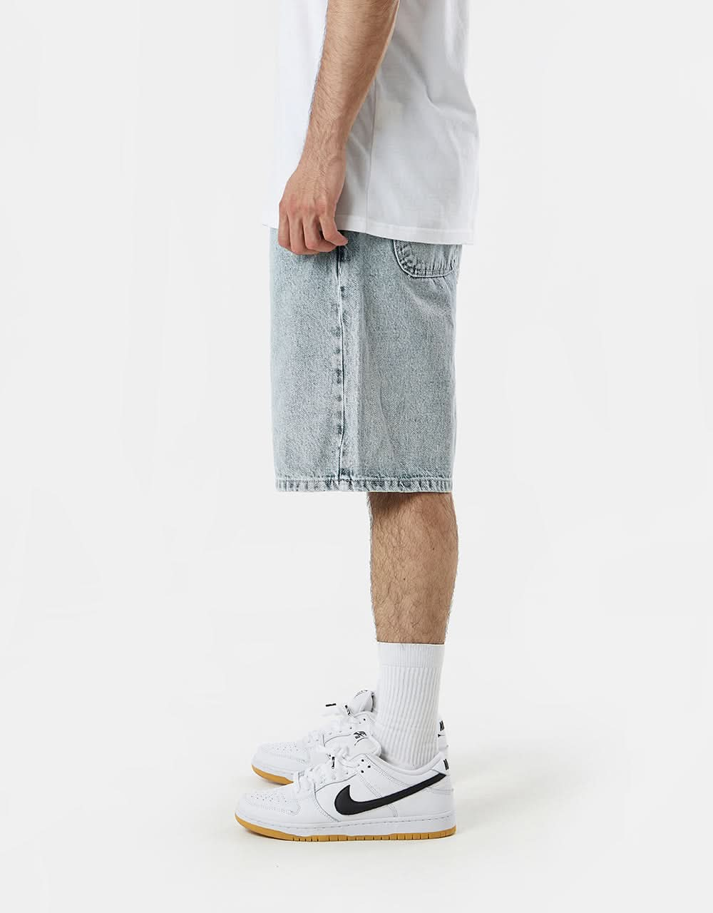 Route One Super Baggy Denim Shorts – Light Stone Wash