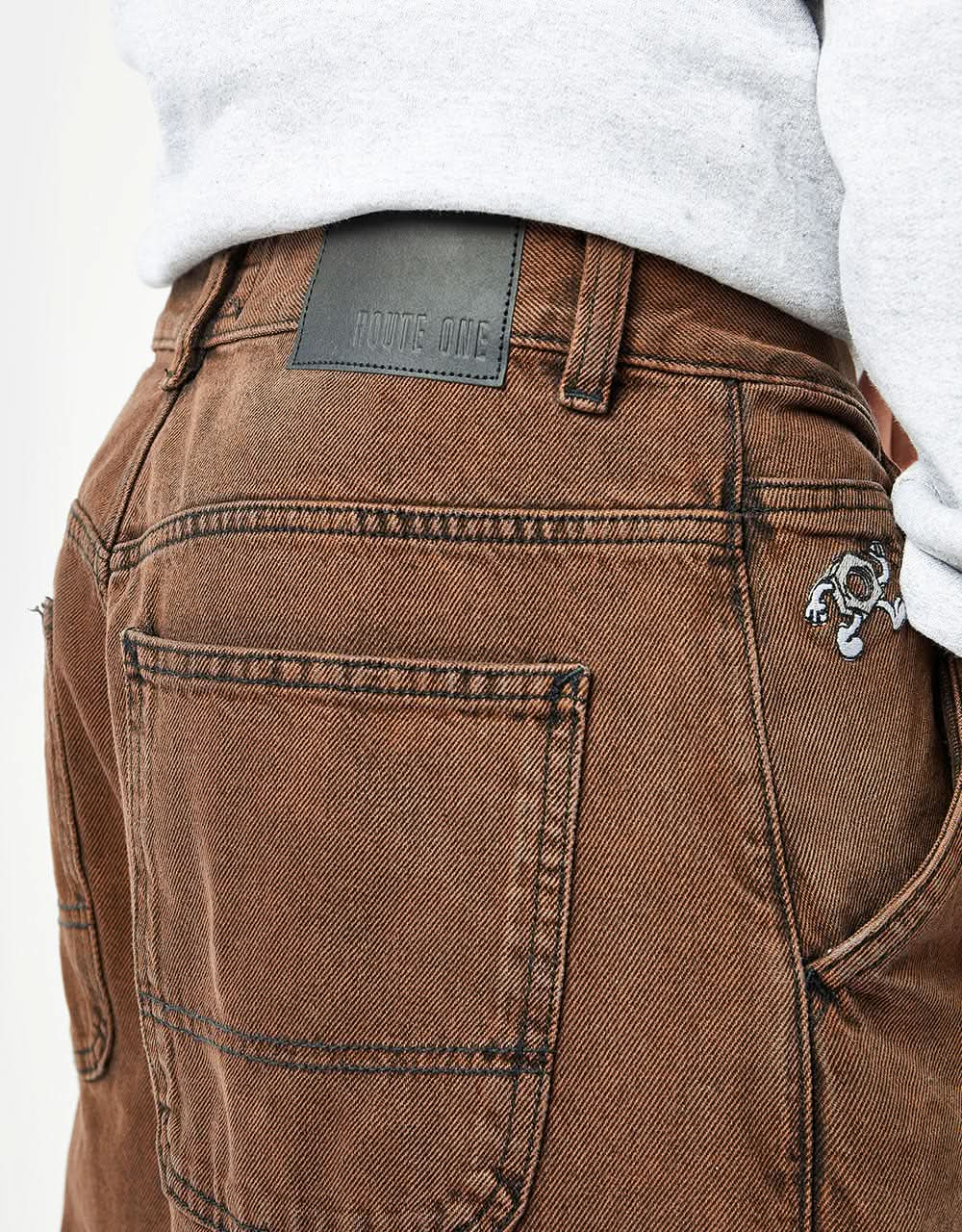 Route One Super Baggy Denim Jeans - Gingerbread