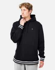 Route One Organic Striped Ribbed Pullover Hoodie - Black/White/Grey