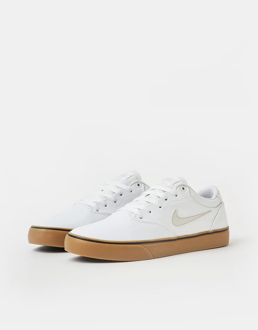 Nike SB Chron 2 Canvas Zapatos de skate - Blanco/Hueso claro-Blanco-Marrón claro goma