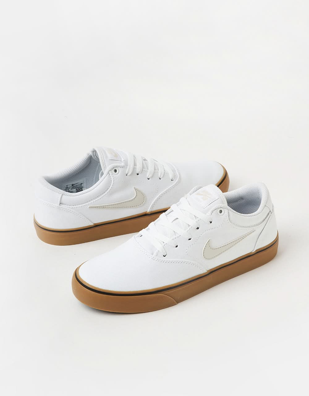 Nike SB Chron 2 Canvas Chaussures de skate - Blanc/Os clair-Blanc-Gomme marron clair