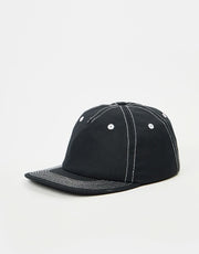 Route One Unstructured Contrast Stitch Strapback Cap - Black/White