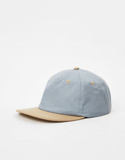 Route One Unstrukturierte Snapback-Kappe – Steinblau/Khaki