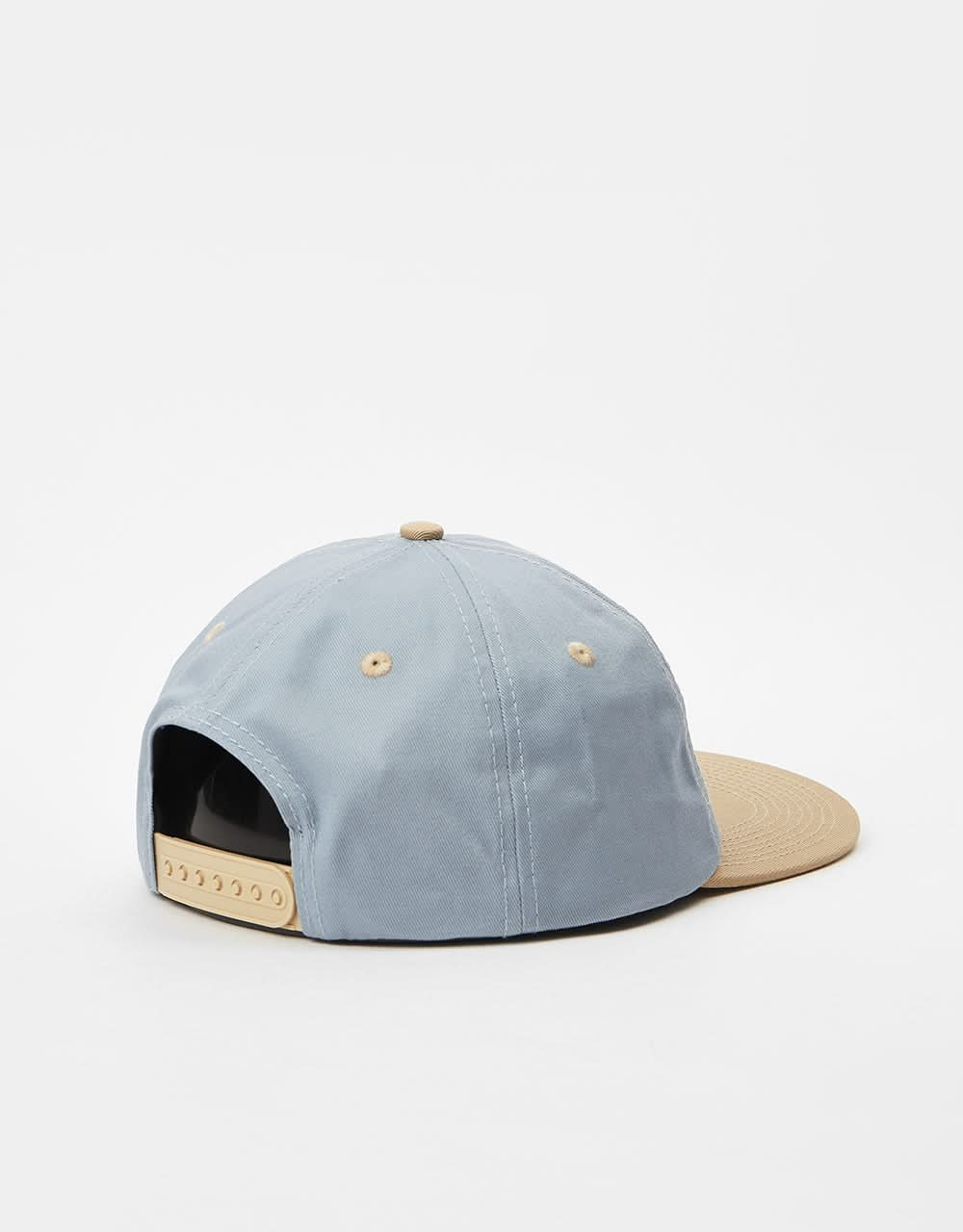 Route One Unstrukturierte Snapback-Kappe – Steinblau/Khaki