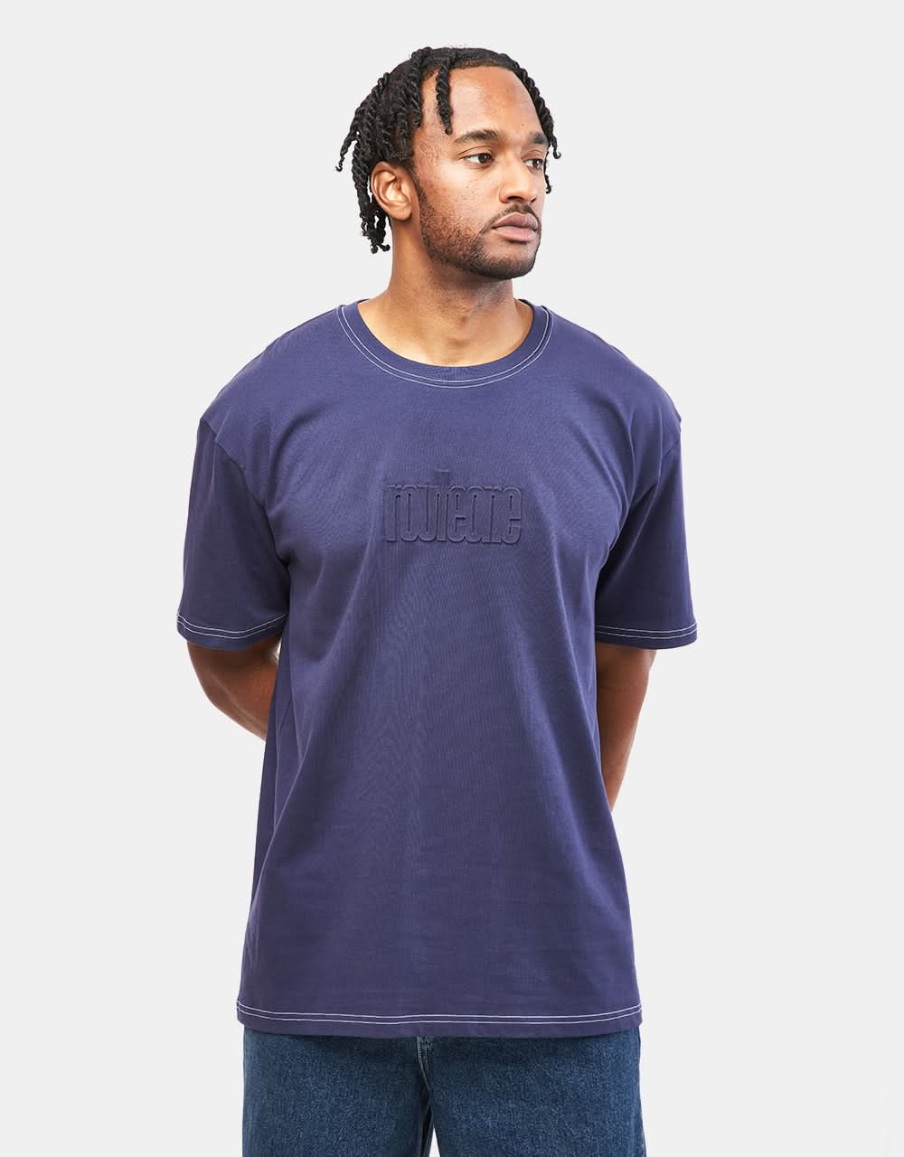 Route One Organic Chest Logo T-Shirt - Navy