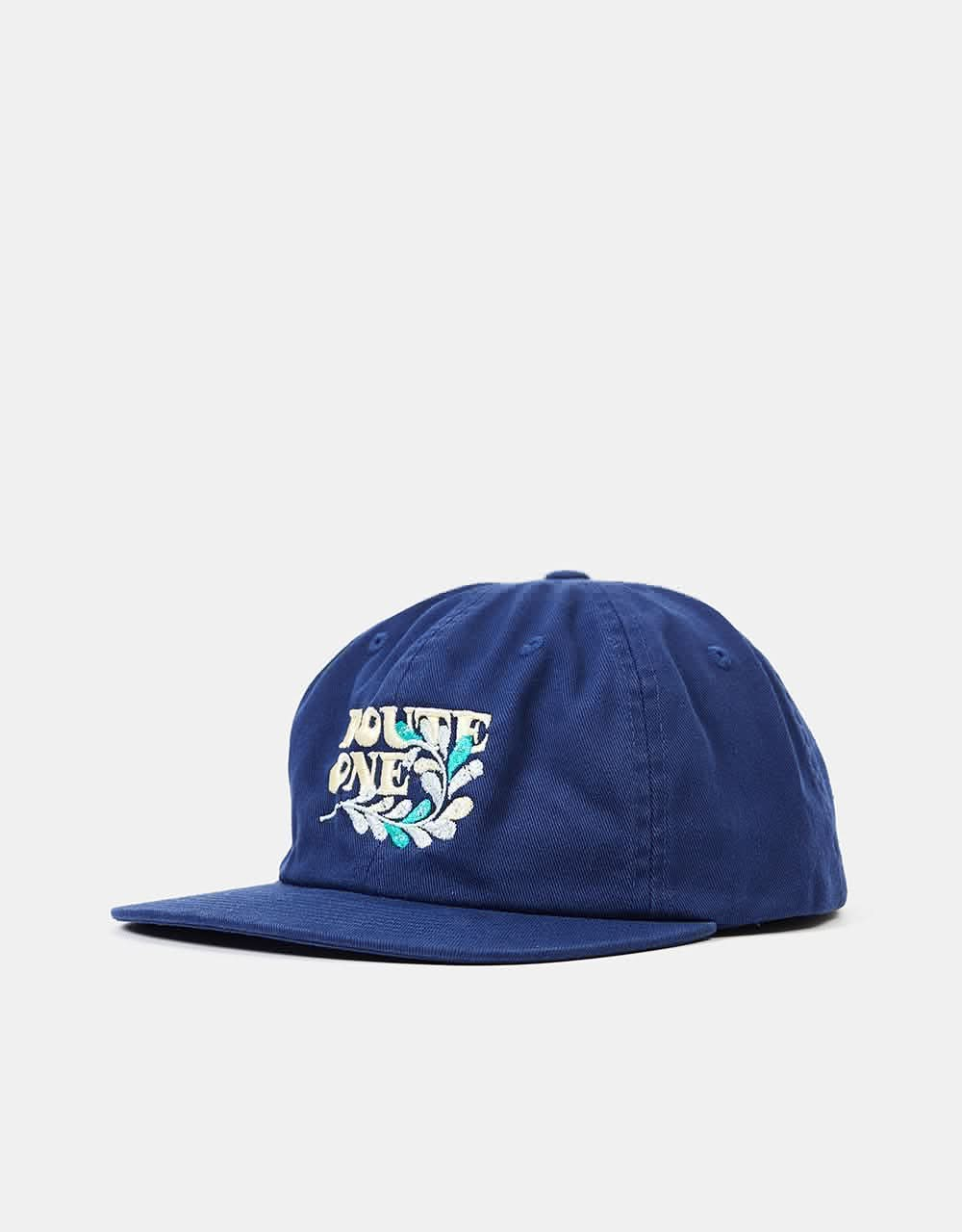 Route One Filigree 6 Panel Cap - Washed Navy