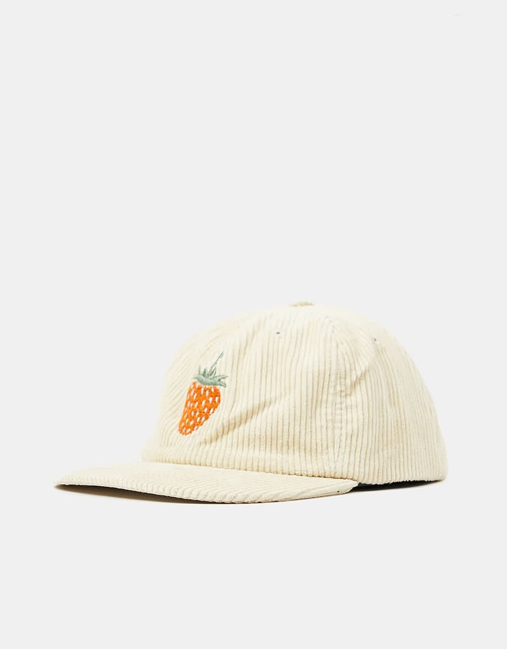 Route One Strawb Cord 6 Panel Cap - Natural