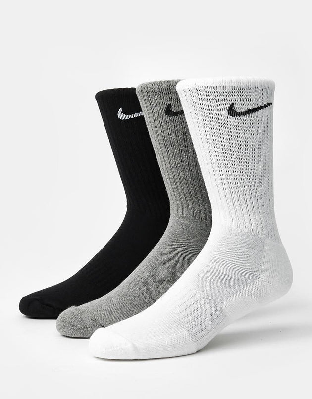 Lot de 3 paires de chaussettes Nike Everyday Cushioned - Noir/Blanc/Gris