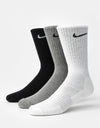 Nike Everyday Cushioned paquete de 3 calcetines - Negro/Blanco/Gris