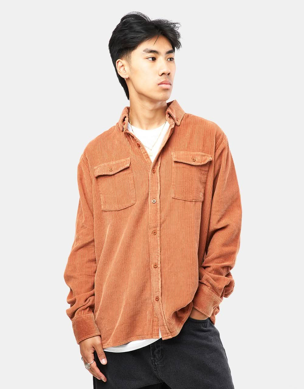 Route One Big Wale Cord Shirt - Gingerbread