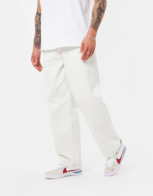 Route One Super Baggy Denim Jeans – Elfenbeincreme