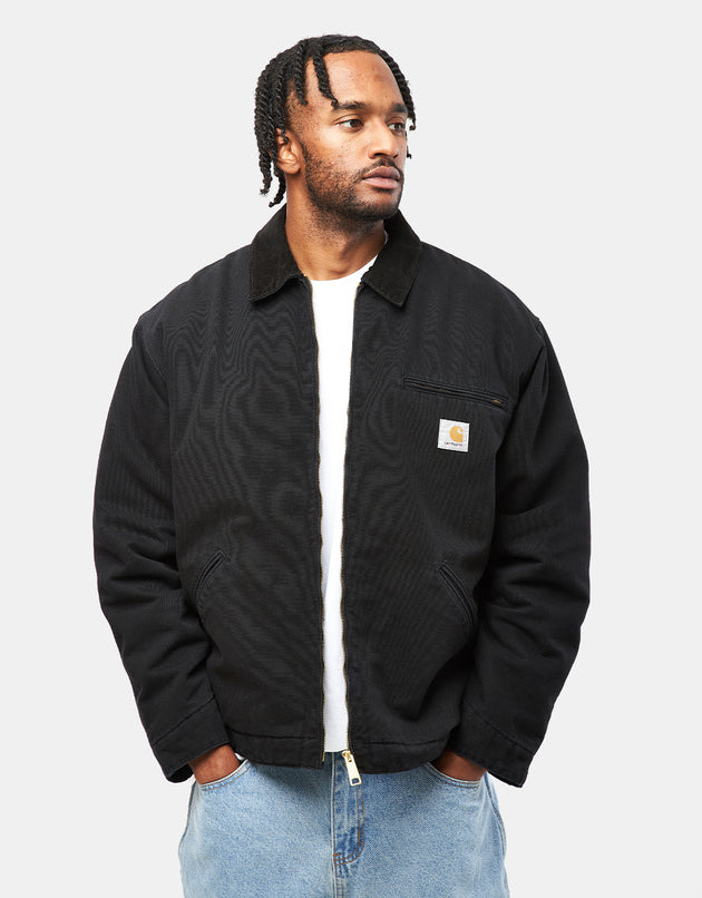 Carhartt WIP OG Detroit Jacket - Black/Black (Aged Canvas)