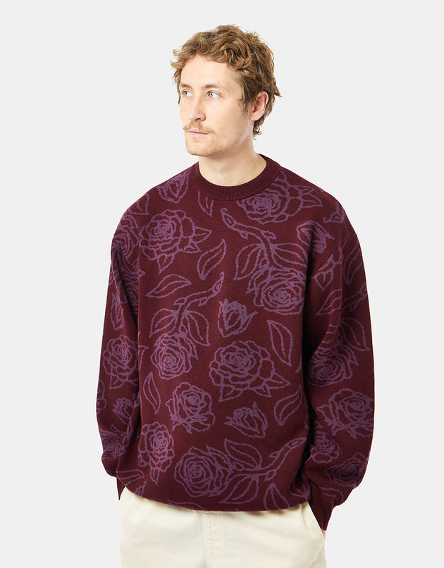 Route One Roses Strickpullover – Port/Taube