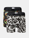 Route One Classic Boxer Shorts 2 Pack - Peace/Warped Smiley