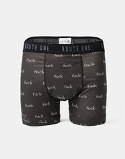 Route One Classic Boxer Shorts - F-It (Black)