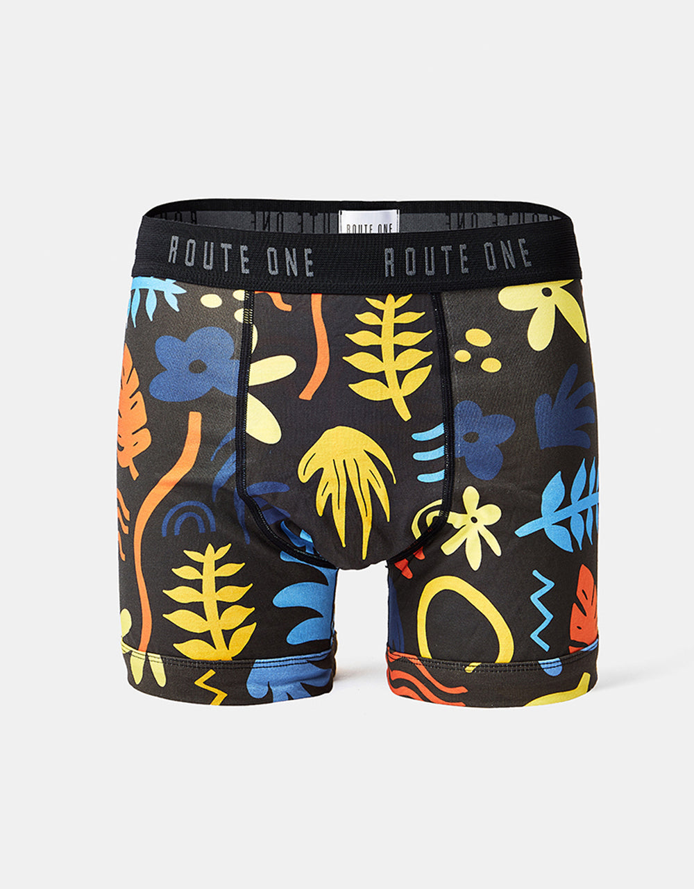 Route One Klassische Boxershorts – Tropical (Schwarz)