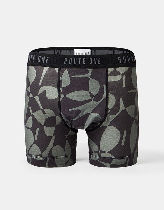 Route One klassische Boxershorts – Buchstaben (schwarz)