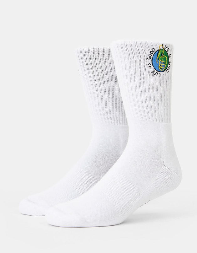 Route One Life Is Good Socks - White