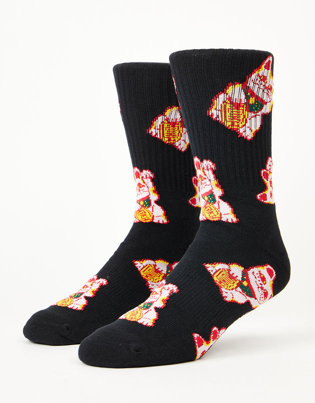 Route One Lucky Cat Socks - Black