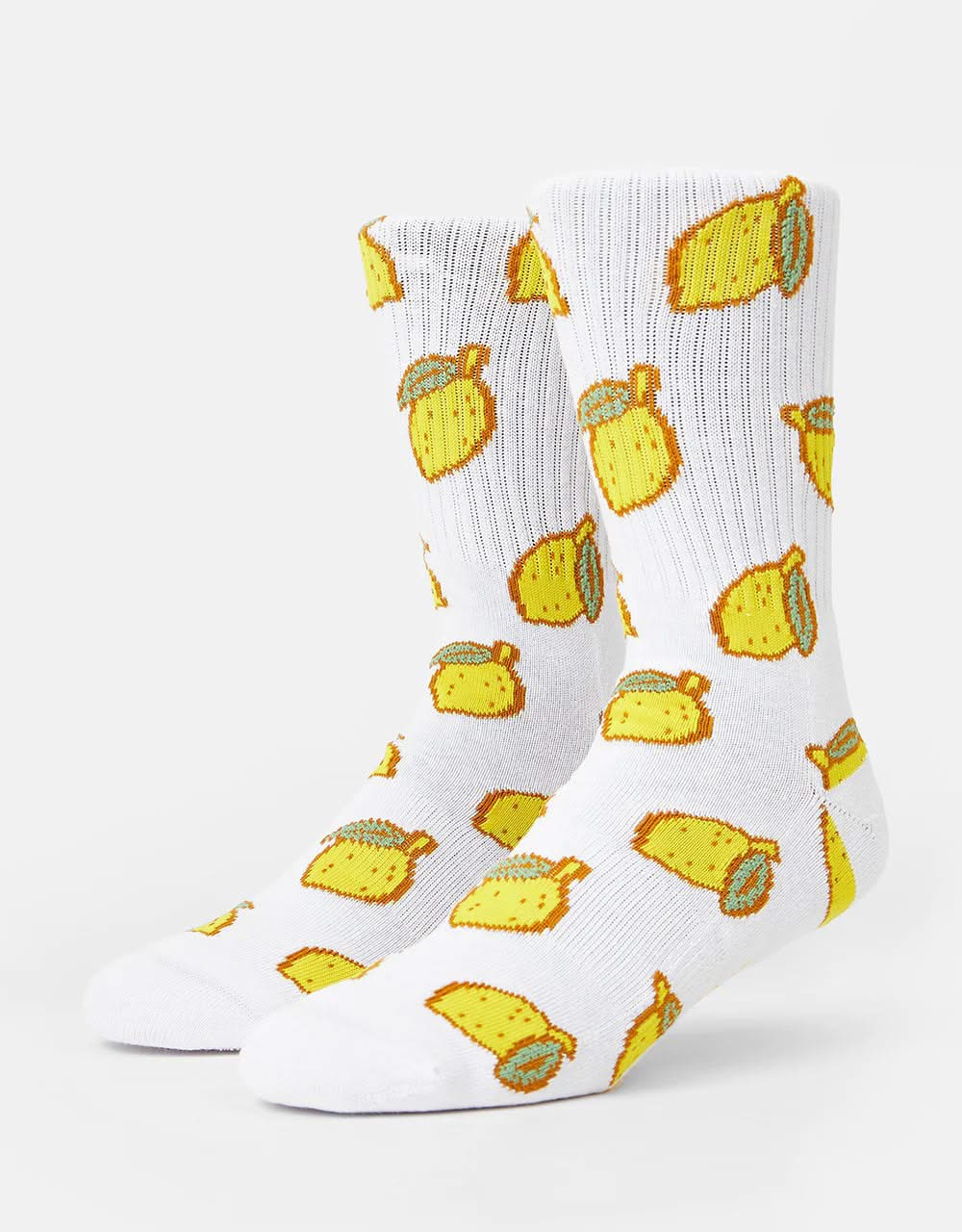 Route One Lemons Socks - White