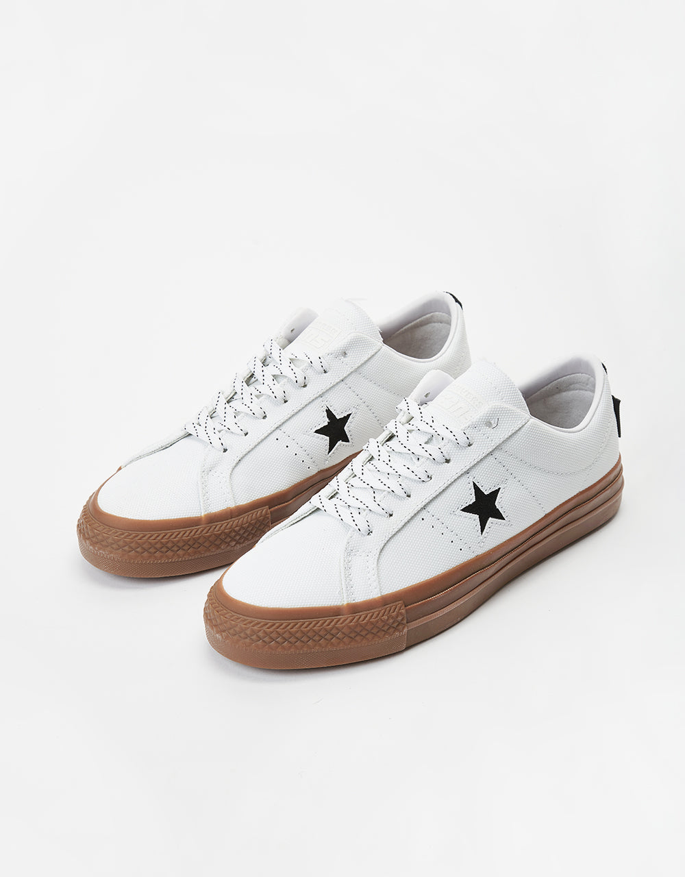 Converse One Star Pro Cordura Canvas Skate Shoes - White/Black/Dark Gum