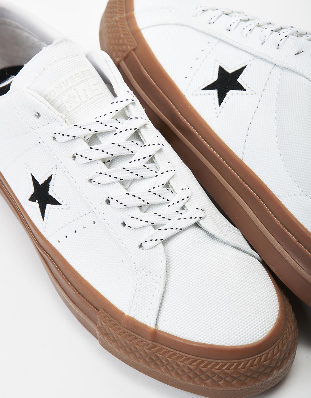 Converse One Star Pro Cordura Canvas Skateschuhe – Weiß/Schwarz/Dunkles Gummi