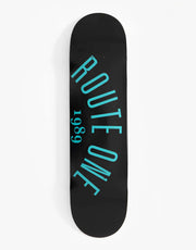 Route One Arch Logo 'OG Shape' Skateboard Deck - Black/Teal