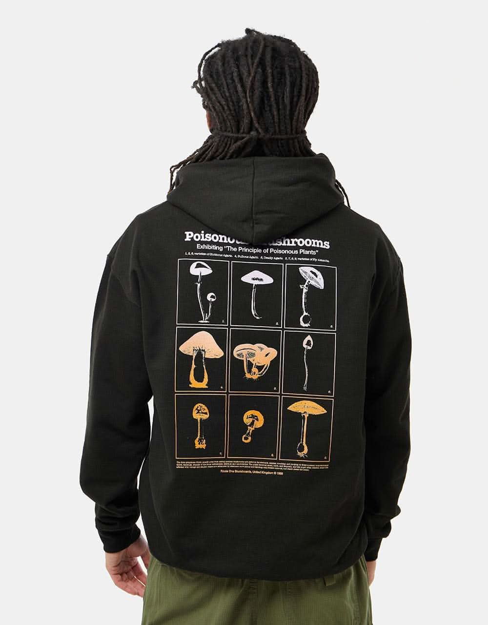 Route One Poisonous Mushrooms Pullover Hoodie - Black