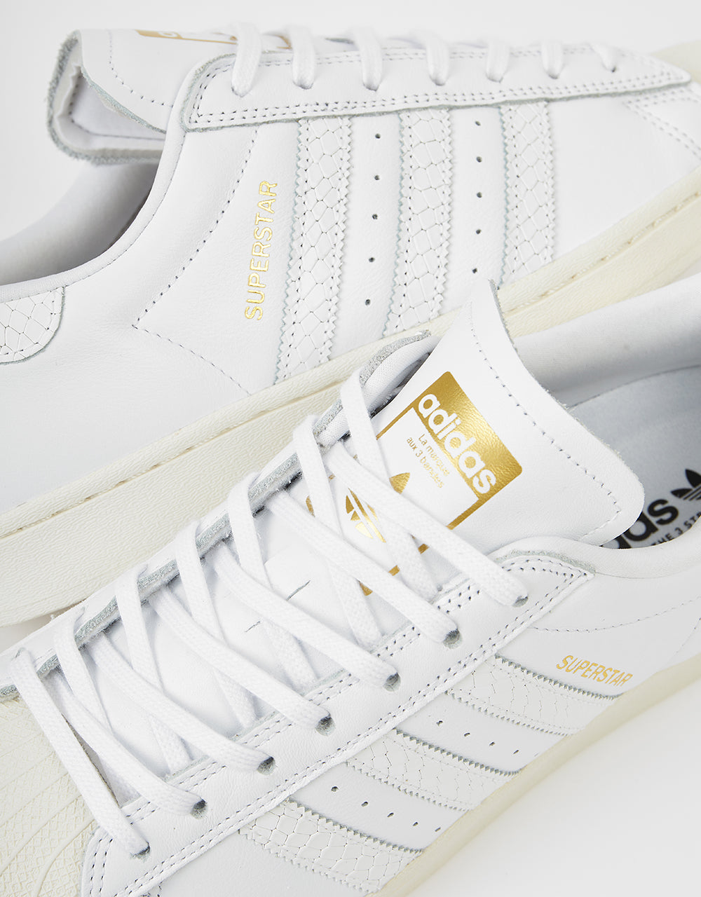 adidas Superstar ADV Skate Shoes - White/White/Gold Metallic