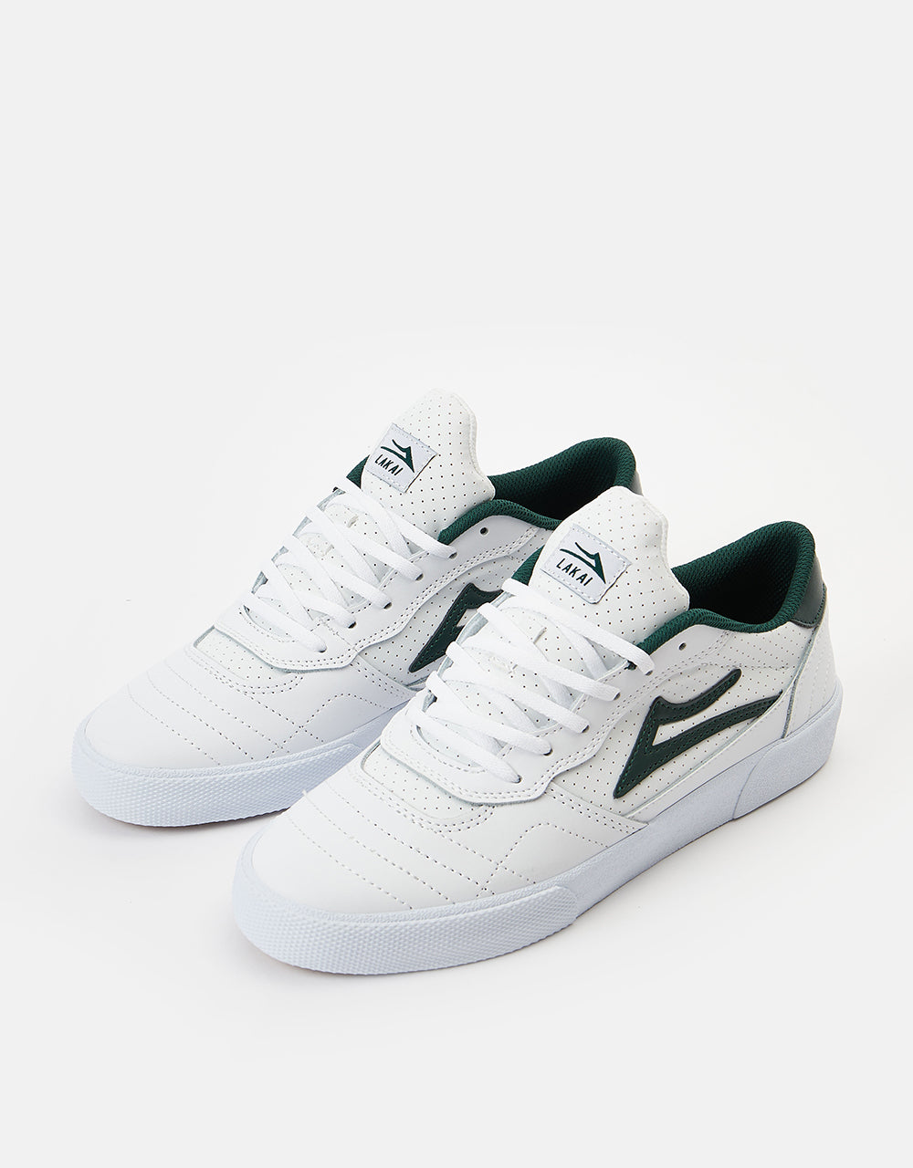 Lakai Cambridge Skate Shoes - White/Pine Leather