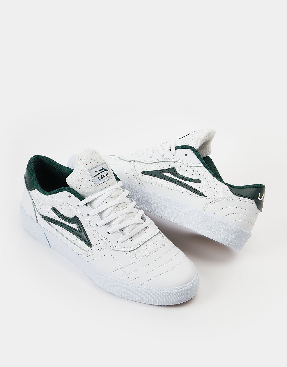 Lakai Cambridge Skate Shoes - White/Pine Leather