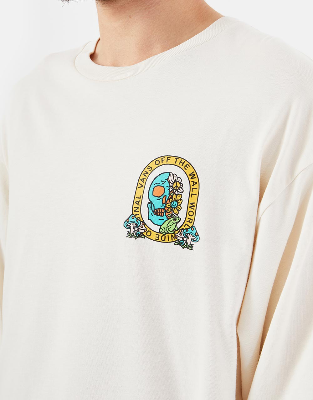 Vans Trippy Skull L/S T-Shirt - Antique White