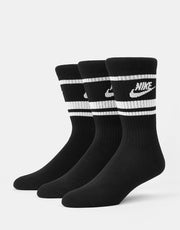 Nike SB Everyday Cushioned 6 Pack Crew Socks  - Black/White