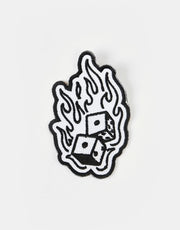 Patch brodé Route One Fire Dice - Blanc